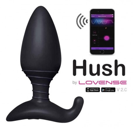 Анальная пробка с вибрацией Lovense Hush Medium, черная