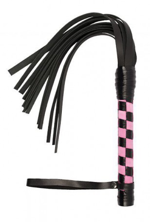 Флогер VIP Leather Flogger Black /Light Pink