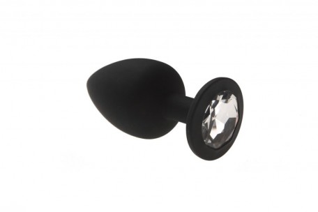 Анальная пробка, Black Silicone Diamond, L