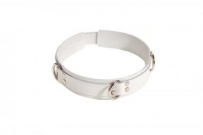 Нашийник Slave leather collar, WHITE