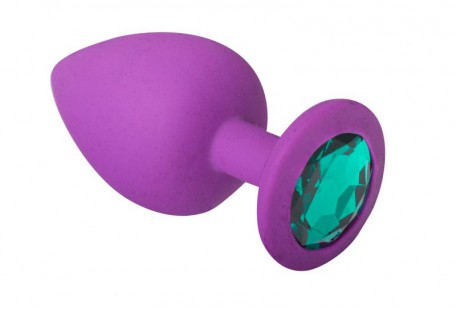 Анальний корок, Purple Silicone Emerald, M