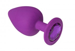 Анальний корок, Purple Silicone Amethyst, M