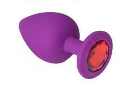 Анальний корок, Purple Silicone Ruby, M