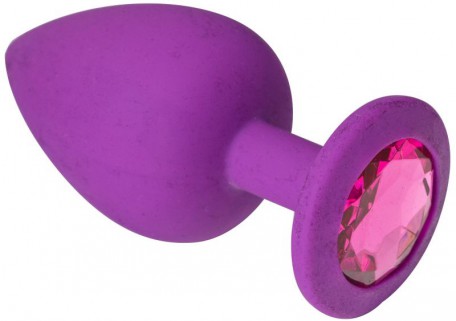 Анальна пробка, Purple Silicone Pink-Rhodolite, L
