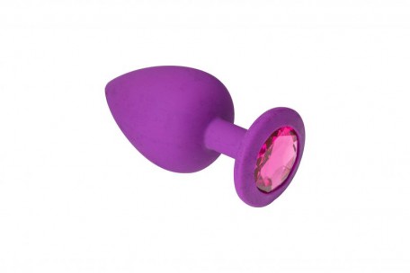 Анальна пробка, Purple Silicone Pink-Rhodolite,S