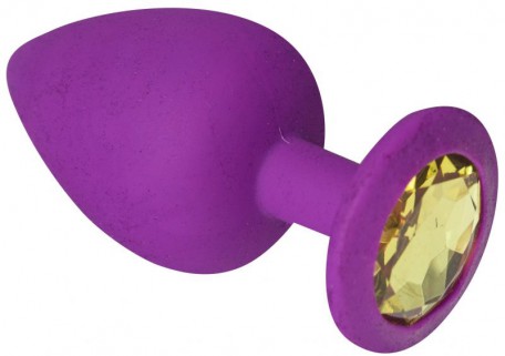 Анальний корок, Purple Silicone Beryl, L