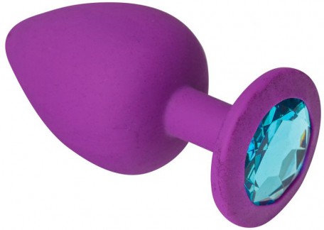 Анальний корок, Purple Silicone Topaz, L