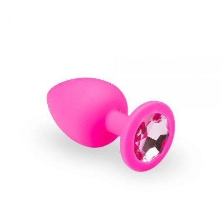 Анальний затор, Pink Silicone Pink Topaz, L