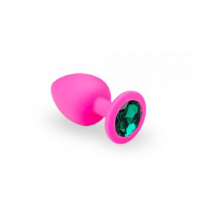 Анальний затор, Pink Silicone Emerald, M