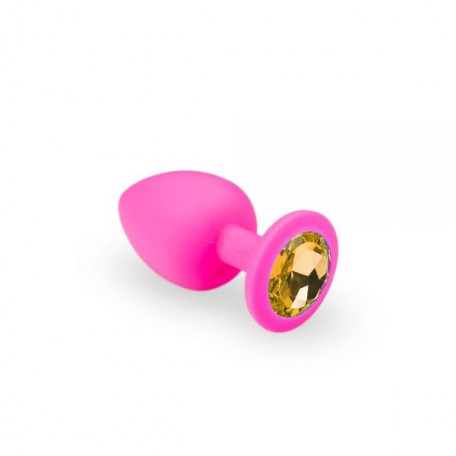 Анальная пробка, Pink Silicone Citrine, M