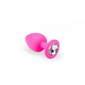 Анальний затор, Pink Silicone Diamond, S