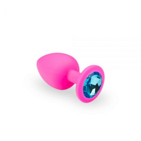 Анальний затор, Pink Silicone Topaz, M