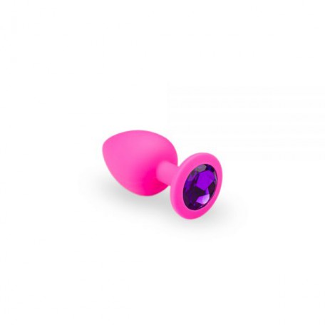 Анальний затор, Pink Silicone Amethyst, S