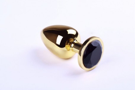 Анальная пробка,Gold Black Diamond,L