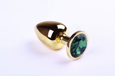 Анальная пробка,Gold Emerald,L