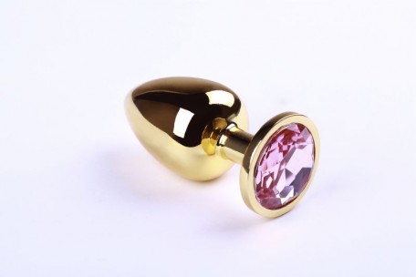 Анальная пробка,Gold Pink Topaz,L