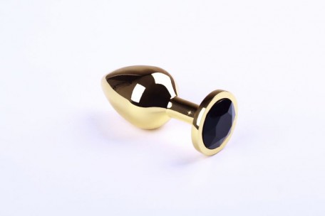 Анальная пробка,Gold Black Diamond,M