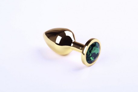 Анальная пробка,Gold Emerald,M