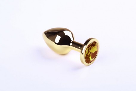 Анальная пробка,Gold Citrine,M