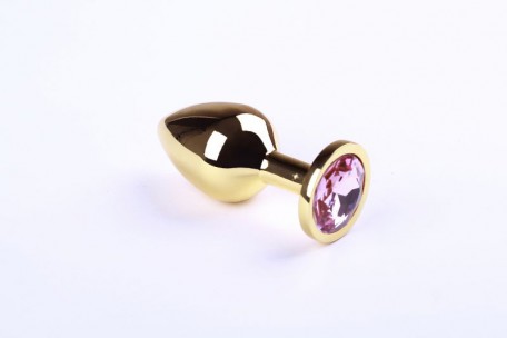 Анальная пробка,Gold Pink Topaz,M