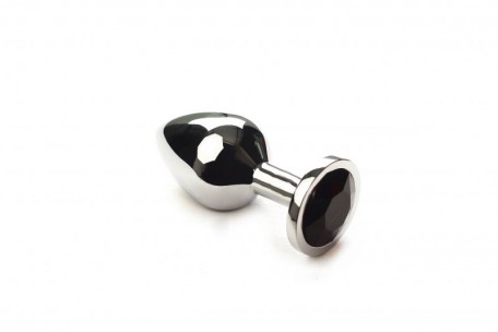 Анальна пробка, Silver Black Diamond, M