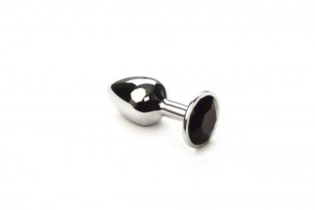 Анальна пробка обважнена, Silver Black Diamond, S
