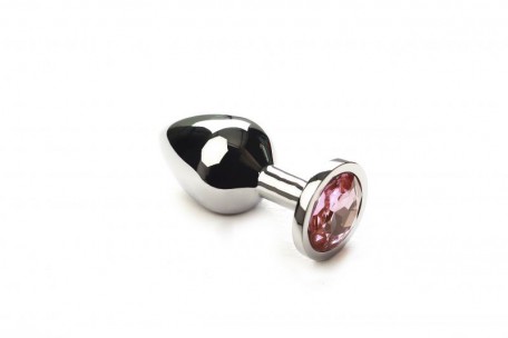 Анальная пробка утяжеленная, Silver Pink Topaz, M