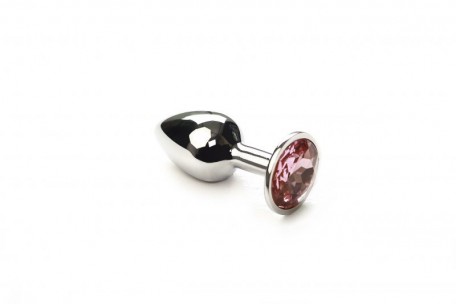 Анальная пробка утяжеленная, Silver Pink Topaz, S