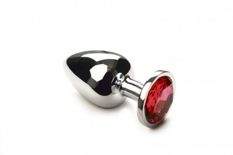 Анальная пробка утяжеленная, Silver Pink-Rhodolite, L