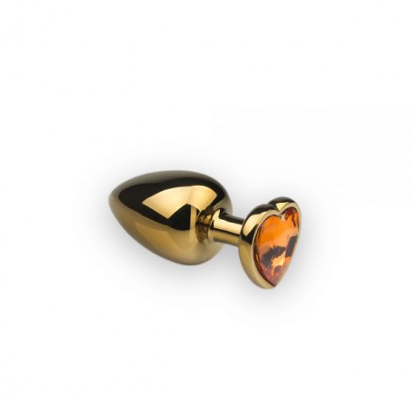 Анальная пробка,Gold Heart Citrine, M
