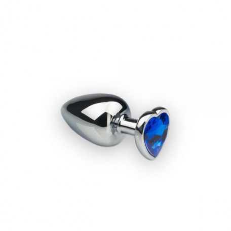 Анальний корок, Silver Heart Sapphire, M