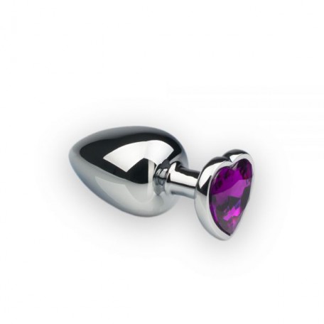 Анальний затор, Silver Heart Amethyst, L