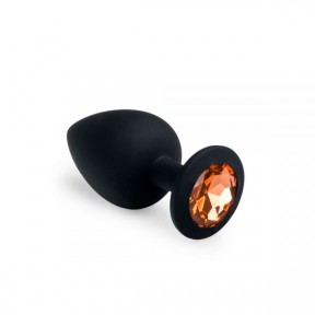 Анальная пробка, Black Silicone Citrine, L