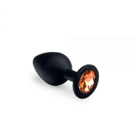 Анальная пробка, Black Silicone Citrine, M