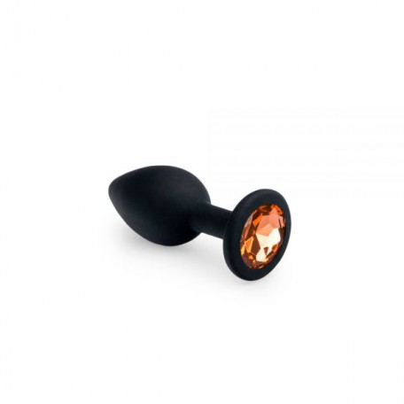 Анальная пробка, Black Silicone Citrine, S