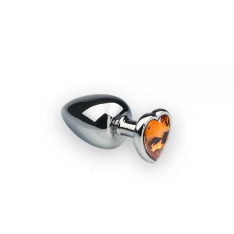 Анальная пробка, Silver Heart Citrine, M