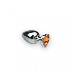 Анальная пробка, Silver Heart Citrine, S