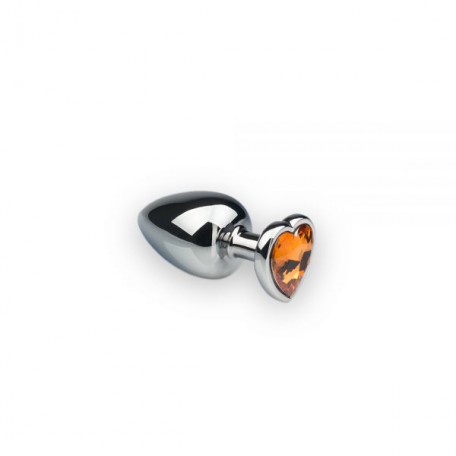 Анальная пробка, Silver Heart Citrine, S