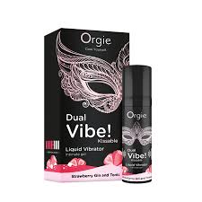 Рідкий вібратор із полуничним смаком Orgie Dual Vibe! Strawberry Gin & Tonic Kissable Liquid Vibrator, 15 ml