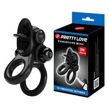 Подвійне віброкільце з язичком для клітора Pretty Love Passionate Ring