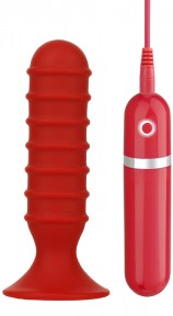 Вибромассажер MENZSTUFF RIBBED TORPEDO VIBR. 5 ДЮЙМОВ КРАСНЫЙ
