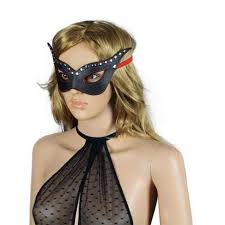 Маска із заклепками LoveToy Bondage Fetish Crafted Masquerade Mask Чорна