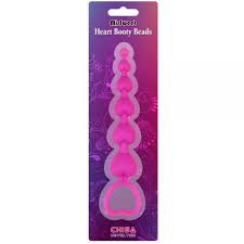 Анальна пробка з кульками Chisa Heart Booty Beads 18 см Рожевий