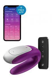 Вібратор для пар із фірмовим пультом керування Satisfyer DOUBLE FUN VIOLET