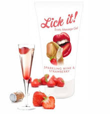 Оральне мастило Lick It! Sparkling Wine and Strawberry 50 мл веганська