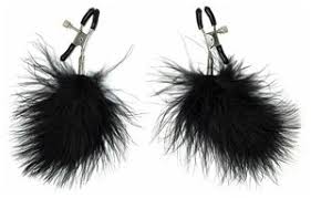 Затискачі на соски металеві з гарматою чорного кольору DS Fetish Nipple clamps metal feather