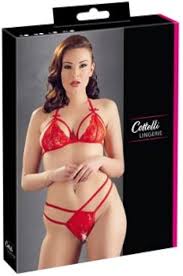 Cottelli Lingerie комплект червоної мереживної нижньої білизни